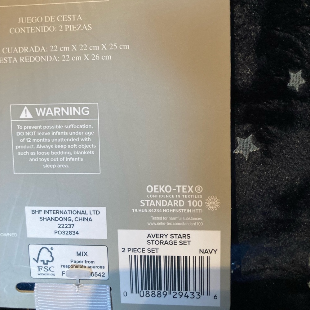 NWT UGG Avery Stars 2 piece storage set in Navy - Picture 7 of 7